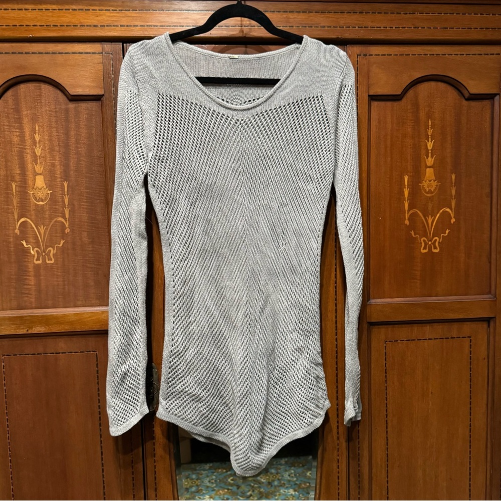 Heathen / Blamo grey knit mesh sweater top